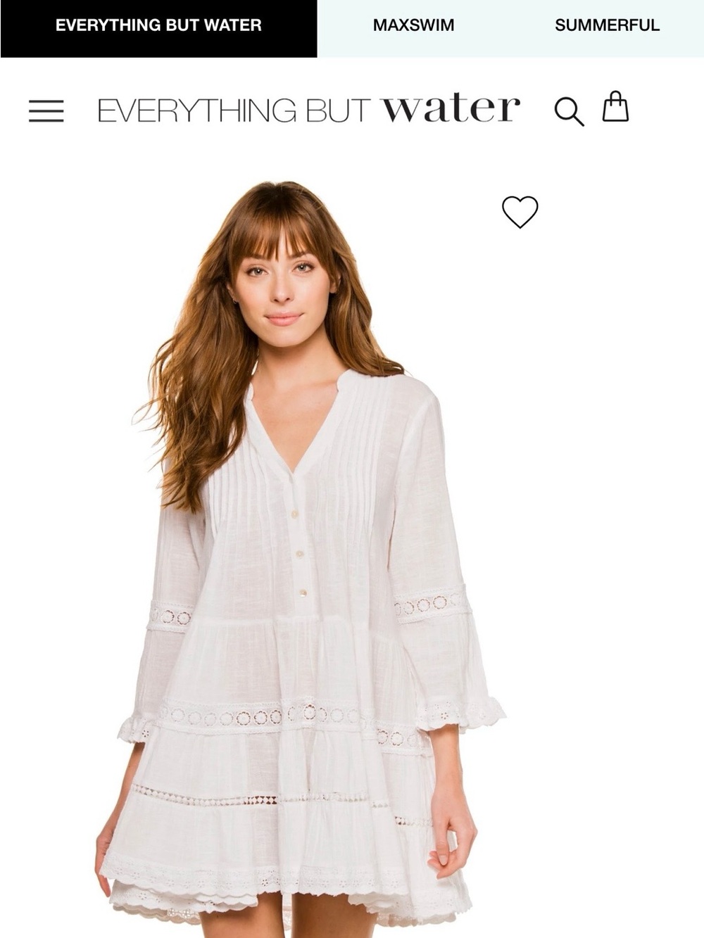 Everything But Water White Tiered V-Neck Tunic